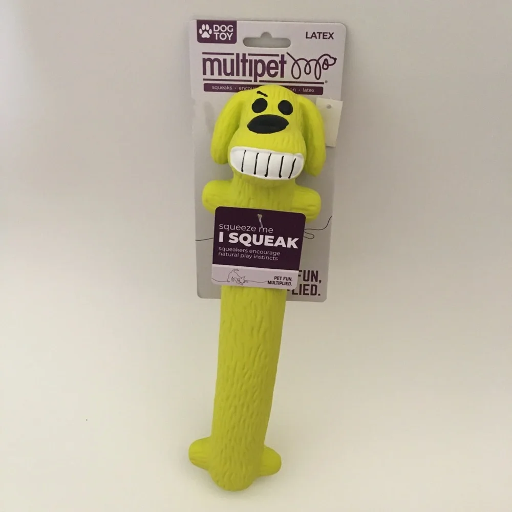 12” Dog Toy Latex Squeaker Original Loofa Dog Ruff 12 NEW by Multipet